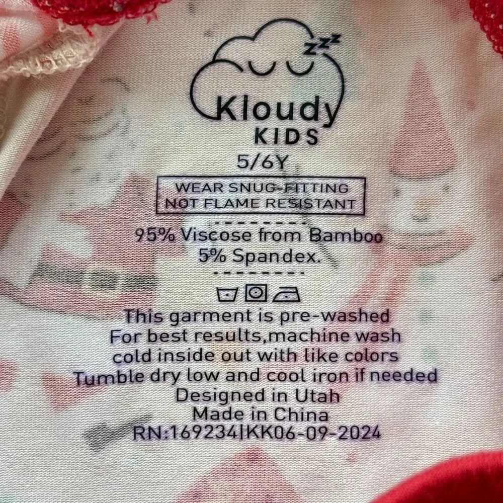 Kloudy Kids Santa Enchanted Christmas Toddler Bamboo Pajamas Set | 5/6Y
